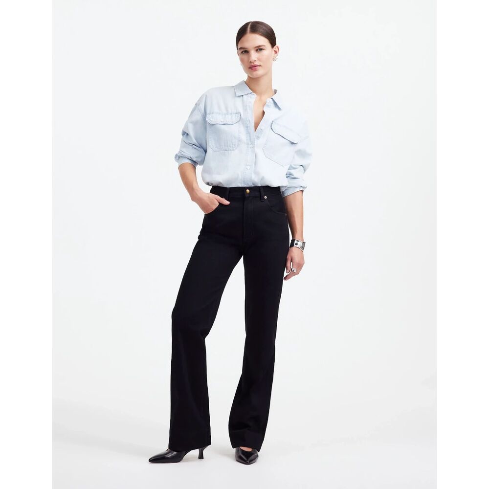 NWT Alexa Chung‎ for Madewell High-Rise Straight Jean 100% Cotton Black Denim 28